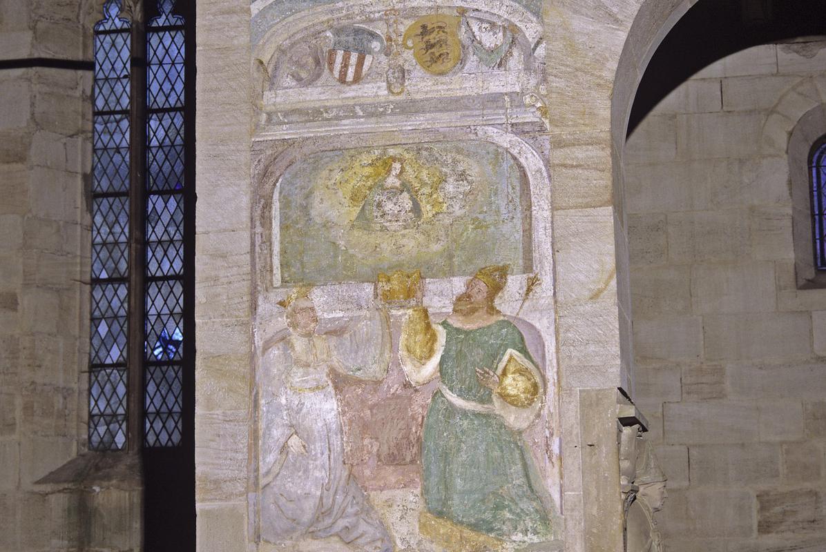 Detail of a mural of the House of Staufen in the Lorch Monastery church