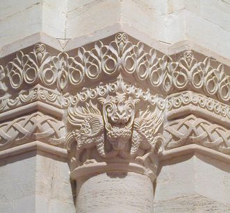 Capital with dragon, detail of Lorch Monastery church