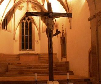 Close-up of the crucifix in Lorch Monastery church