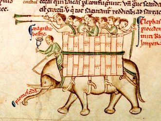 Elefant von Cremona, Chronica Maiora II von Matthaeus Parisiensis um 1250