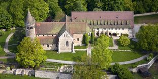 Aerial view of Lorch Monastery