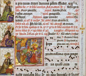 Detail of a page from the choir books