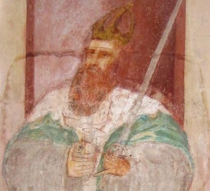 Emperor Friedrich Barbarossa, mural in the Lorch Monastery church