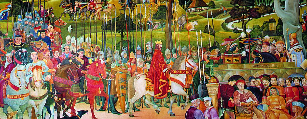 photo: Staatliche Schlösser und Gärten Baden-Württemberg, local administration Ludwigsburg Lorch Monastery, circular painting of the Hohenstaufen dynasty
