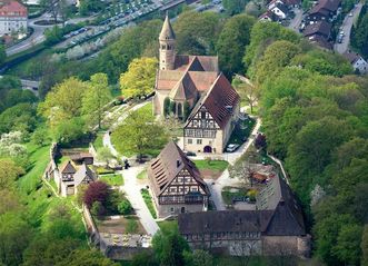 Luftaufnahme der Klosteranlage Lorch