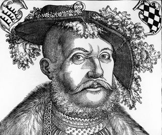 Duke Ulrich von Württemberg, circa 1540, woodcut by Hans Brosamer